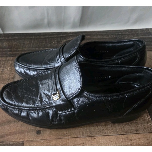 Florsheim Loafers Men's Sz 8.5EEE Black Leather Slip On Dress Shoes - Picture 3 of 8